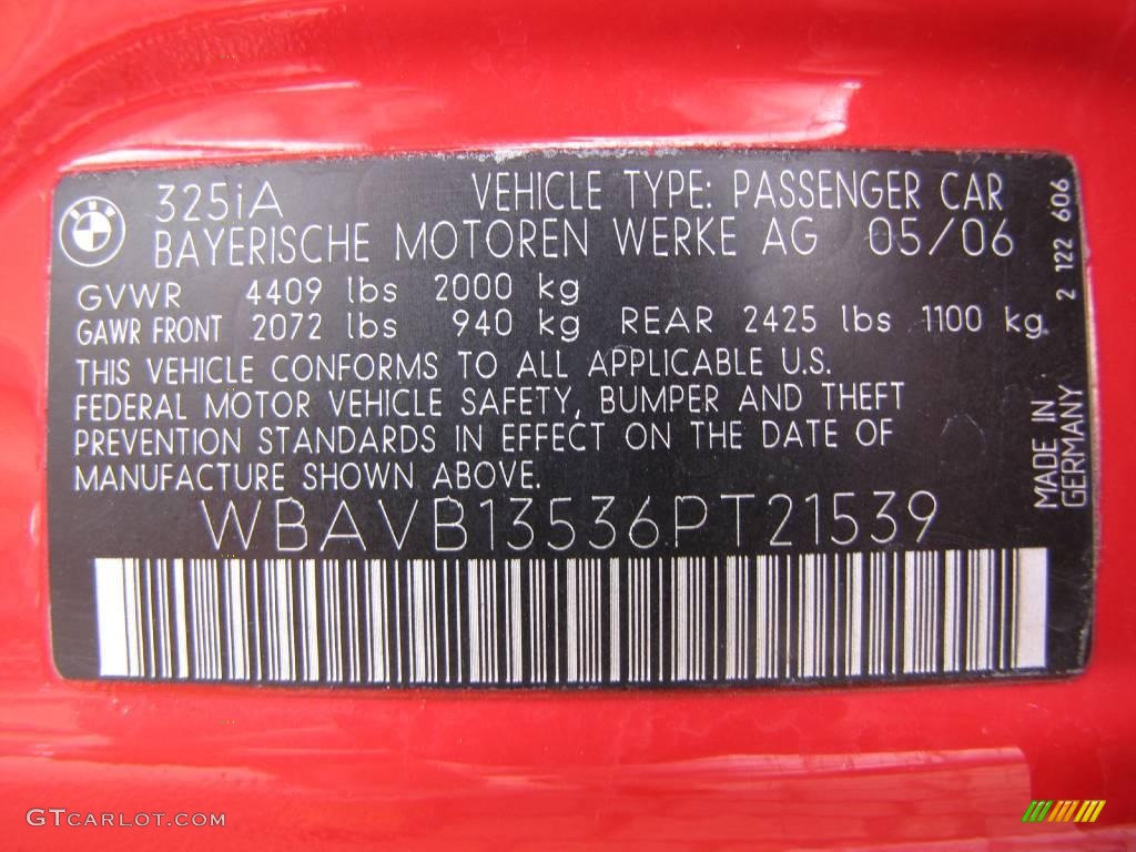 2006 3 Series 325i Sedan - Electric Red / Beige photo #31