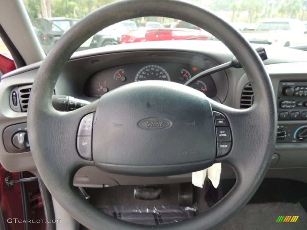 1999 Ford F150 XL Extended Cab Medium Graphite Steering Wheel Photo #86003145