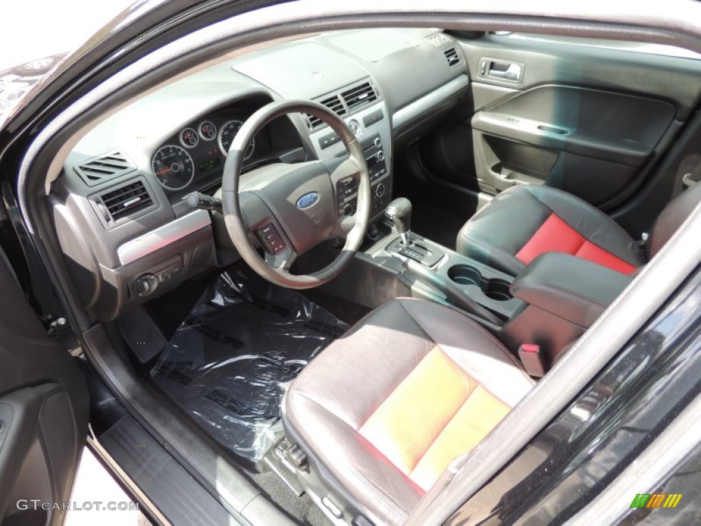 2008 Fusion SEL - Black Ebony / Charcoal Black/Red photo #4