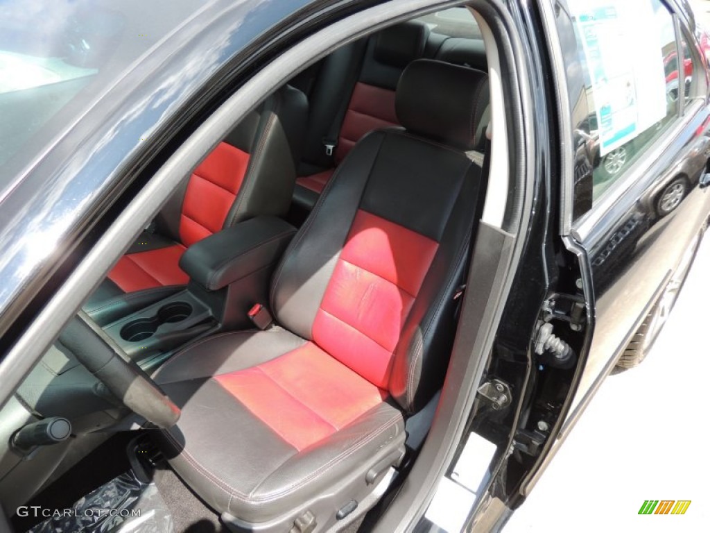 2008 Fusion SEL - Black Ebony / Charcoal Black/Red photo #6