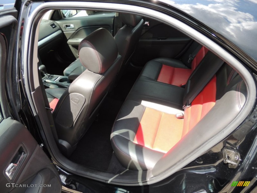 2008 Fusion SEL - Black Ebony / Charcoal Black/Red photo #8
