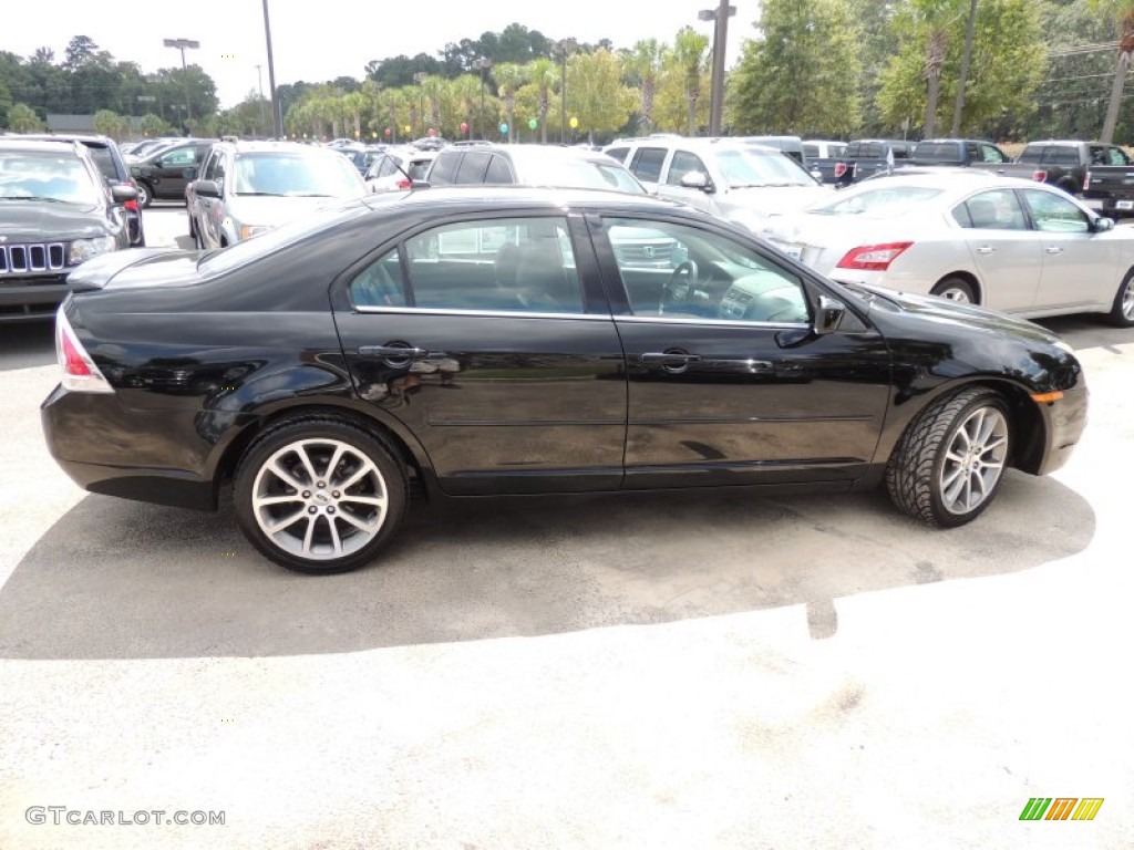 2008 Fusion SEL - Black Ebony / Charcoal Black/Red photo #10