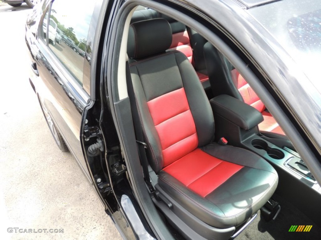 2008 Fusion SEL - Black Ebony / Charcoal Black/Red photo #11
