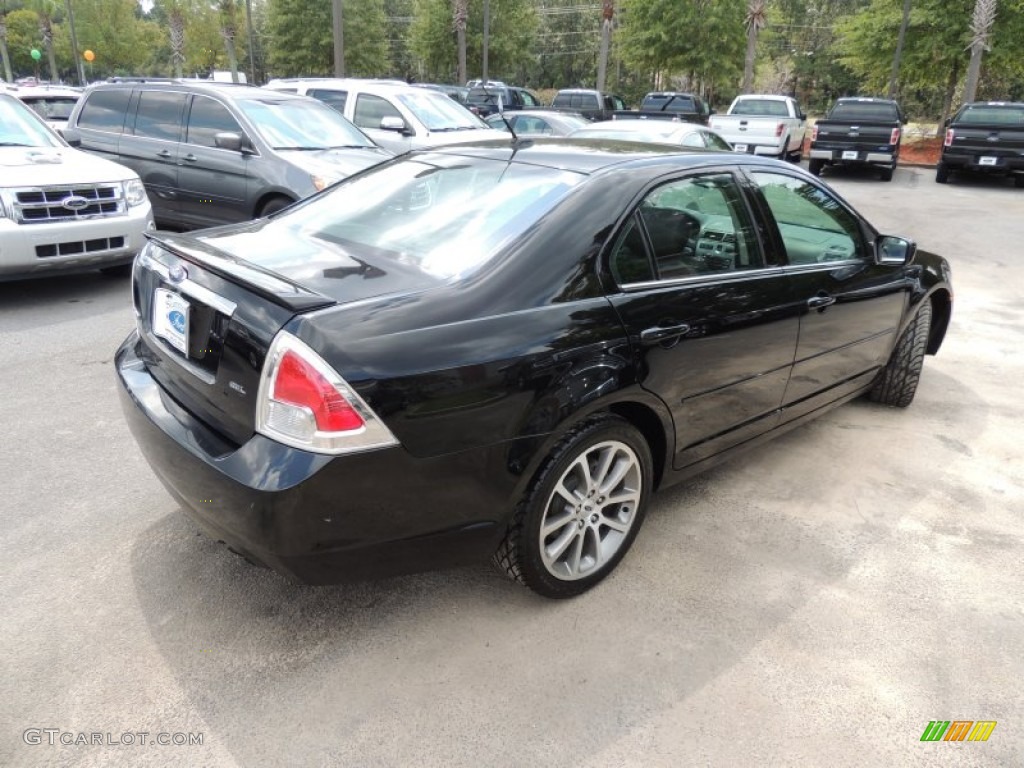 2008 Fusion SEL - Black Ebony / Charcoal Black/Red photo #15