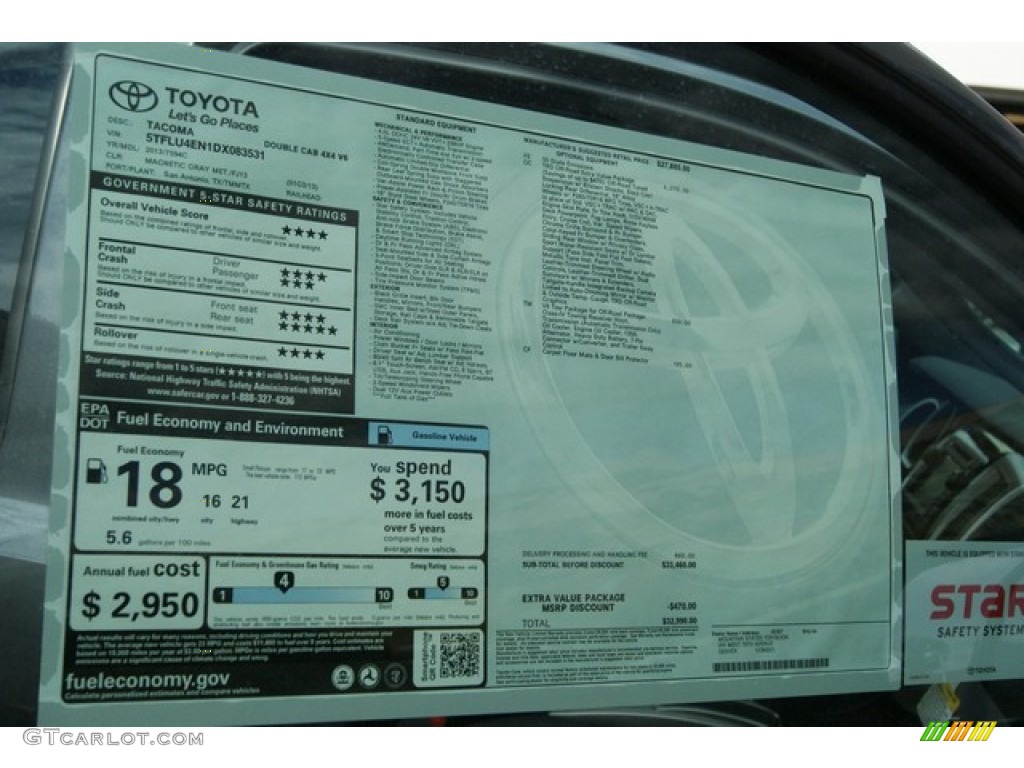 2013 Tacoma V6 TRD Double Cab 4x4 - Magnetic Gray Metallic / Graphite photo #10