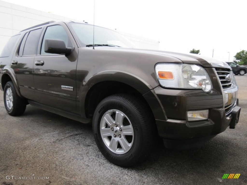 2008 Explorer XLT - Stone Green Metallic / Camel photo #4