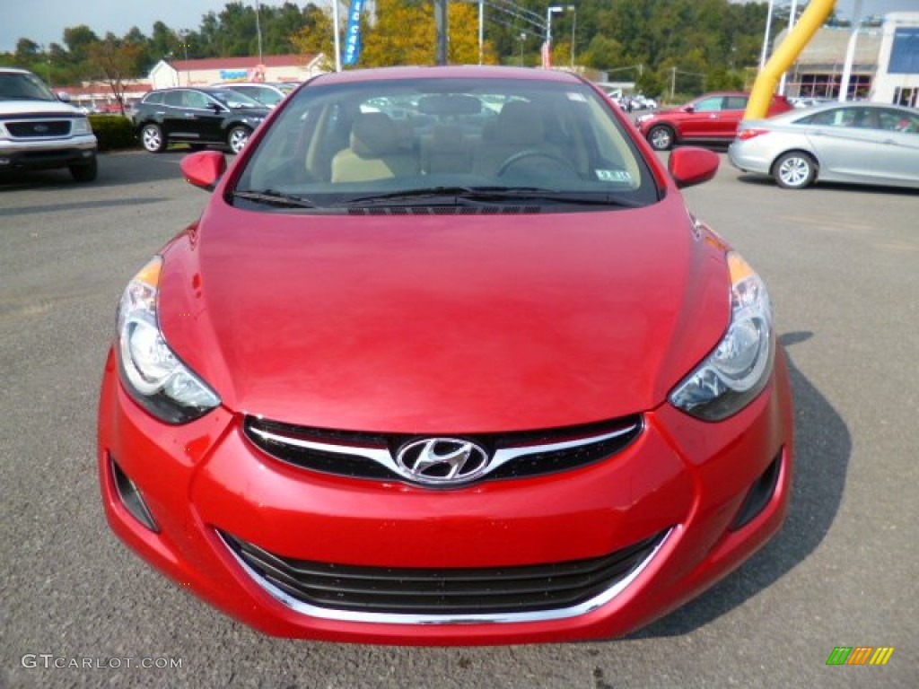 2013 Elantra GLS - Red / Beige photo #2