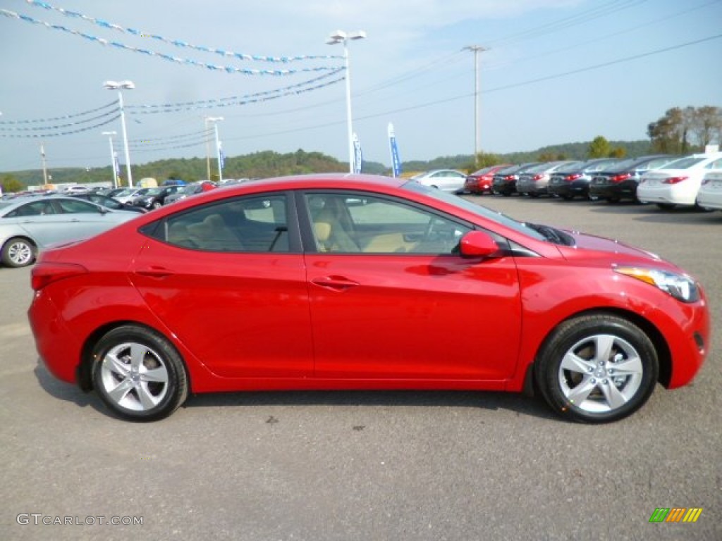 2013 Elantra GLS - Red / Beige photo #8