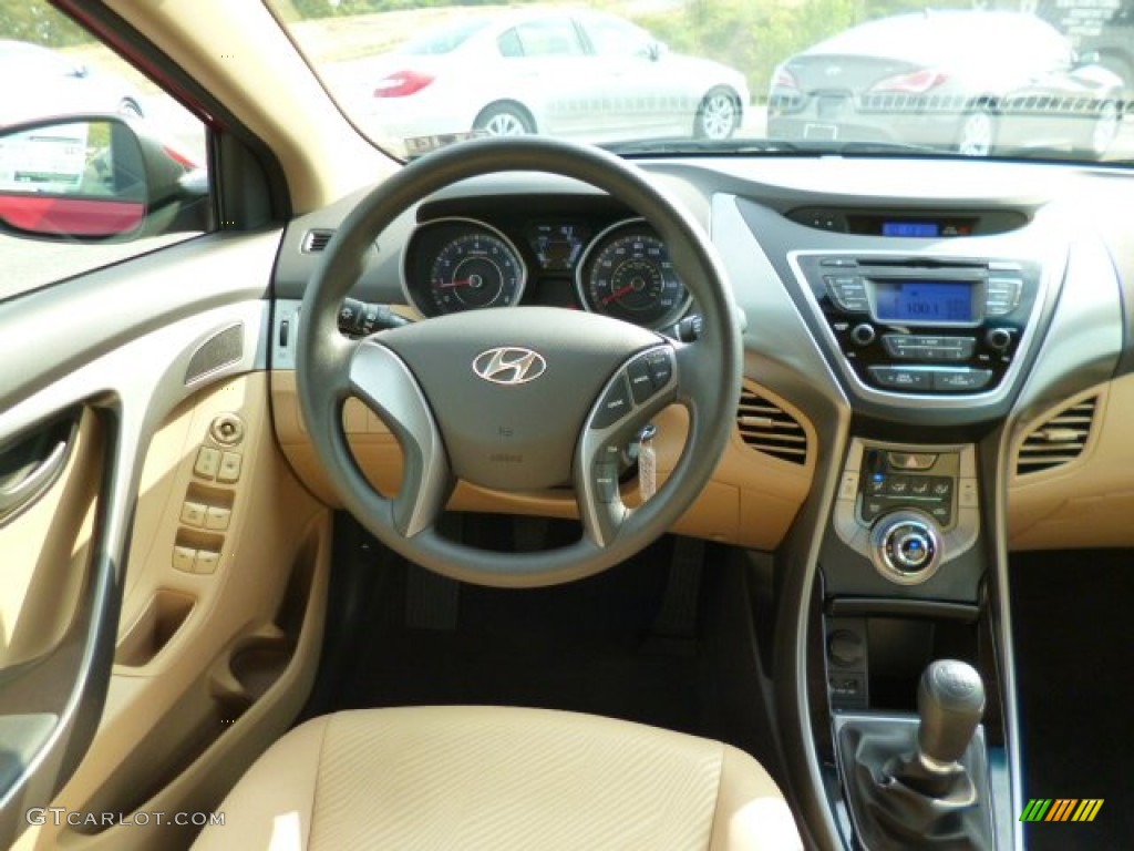 2013 Elantra GLS - Red / Beige photo #14