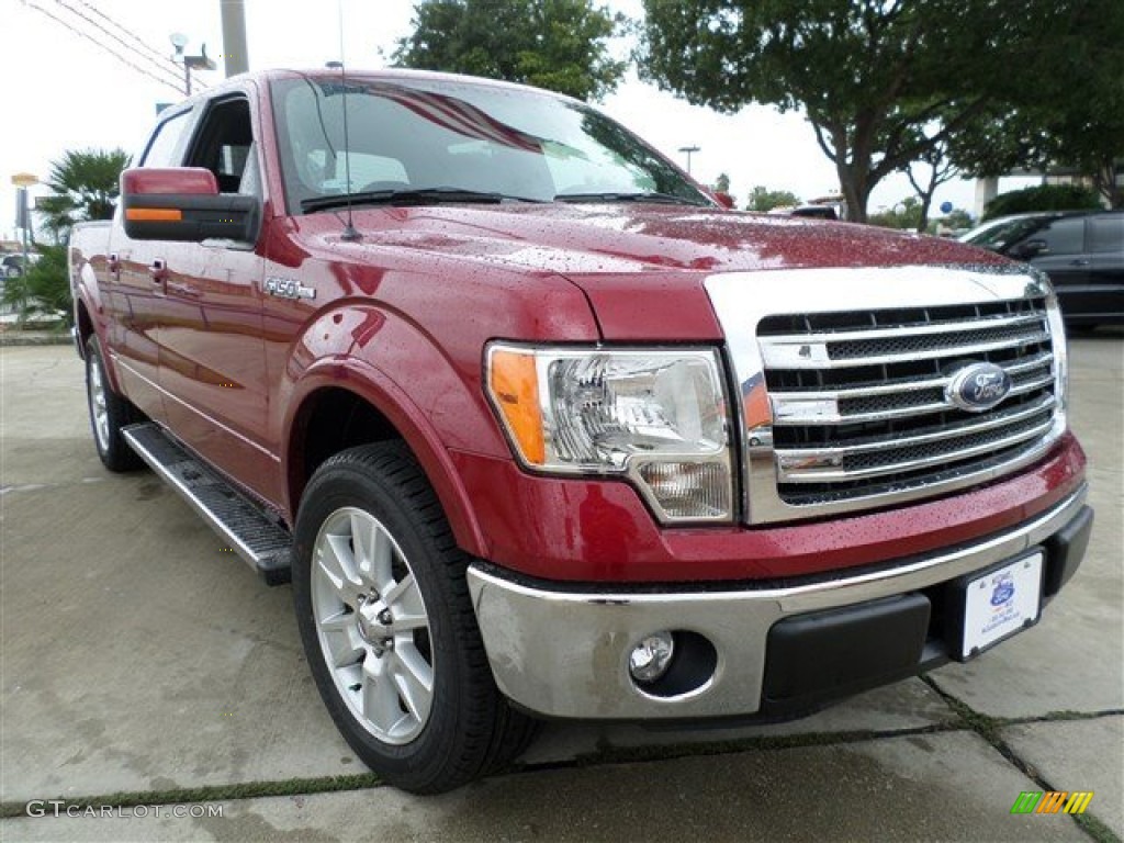 2013 F150 Lariat SuperCrew - Ruby Red Metallic / Black photo #7