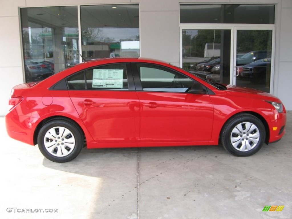2014 Cruze LS - Red Hot / Jet Black/Medium Titanium photo #2