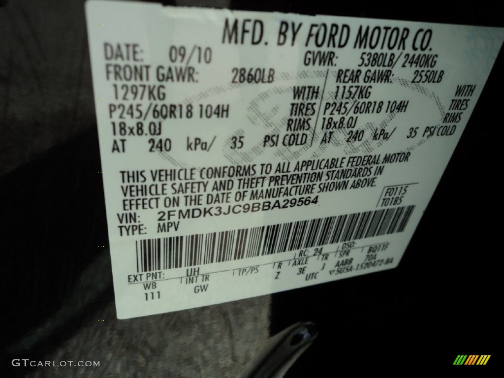 2011 Edge SEL - Tuxedo Black Metallic / Charcoal Black photo #32