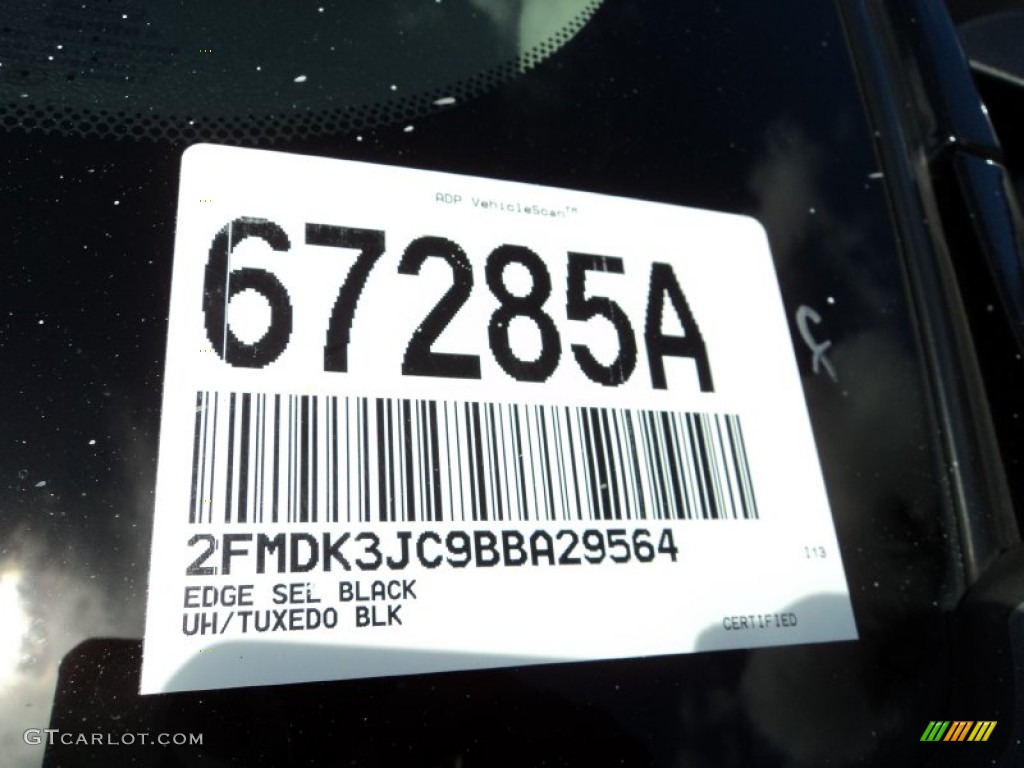 2011 Edge SEL - Tuxedo Black Metallic / Charcoal Black photo #33