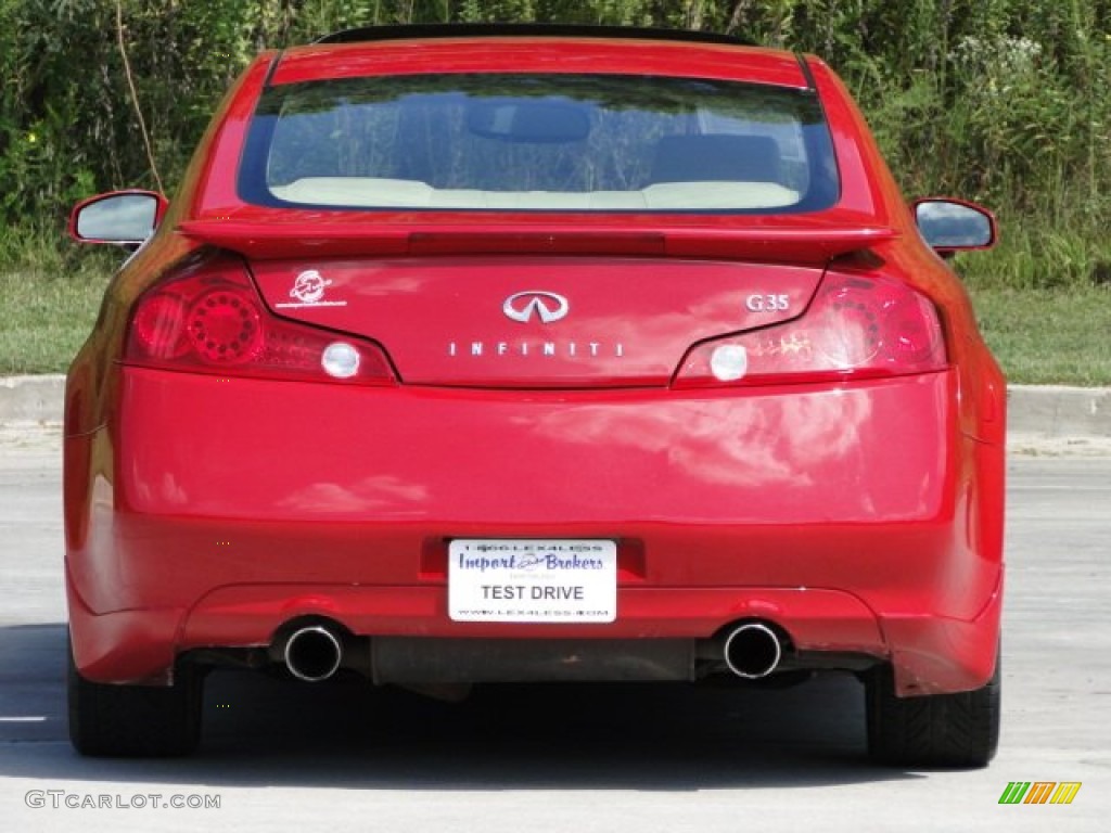 2005 G 35 Coupe - Laser Red / Wheat photo #5