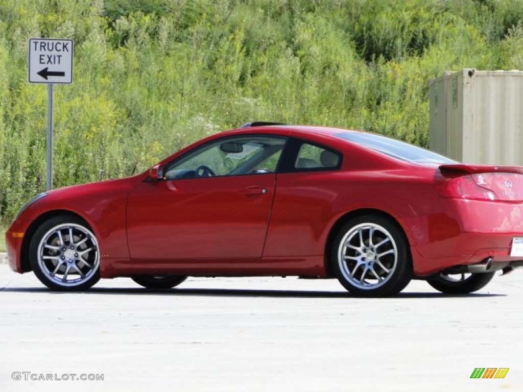 2005 G 35 Coupe - Laser Red / Wheat photo #8