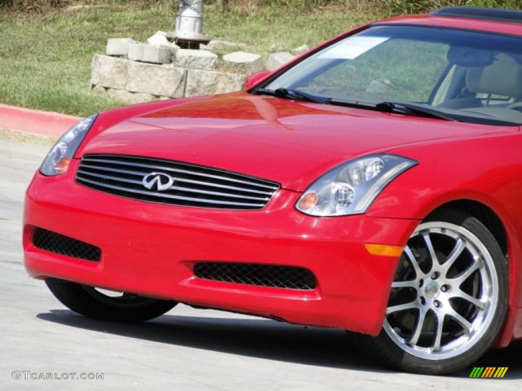 2005 G 35 Coupe - Laser Red / Wheat photo #11