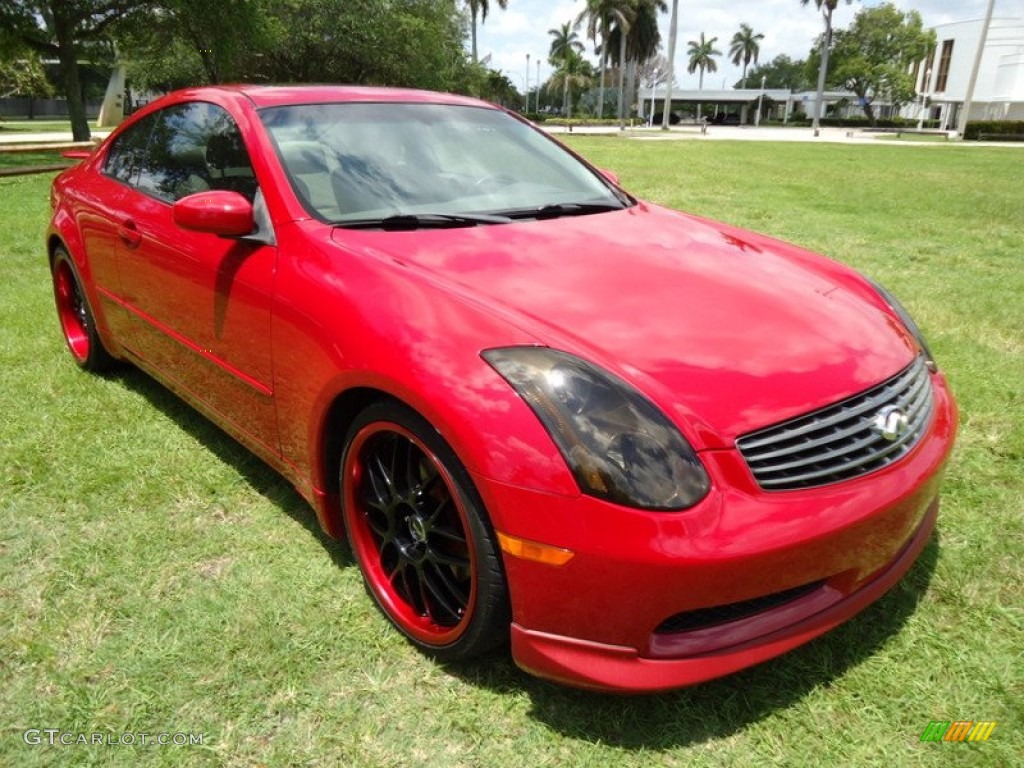 2005 G 35 Coupe - Laser Red / Wheat photo #23