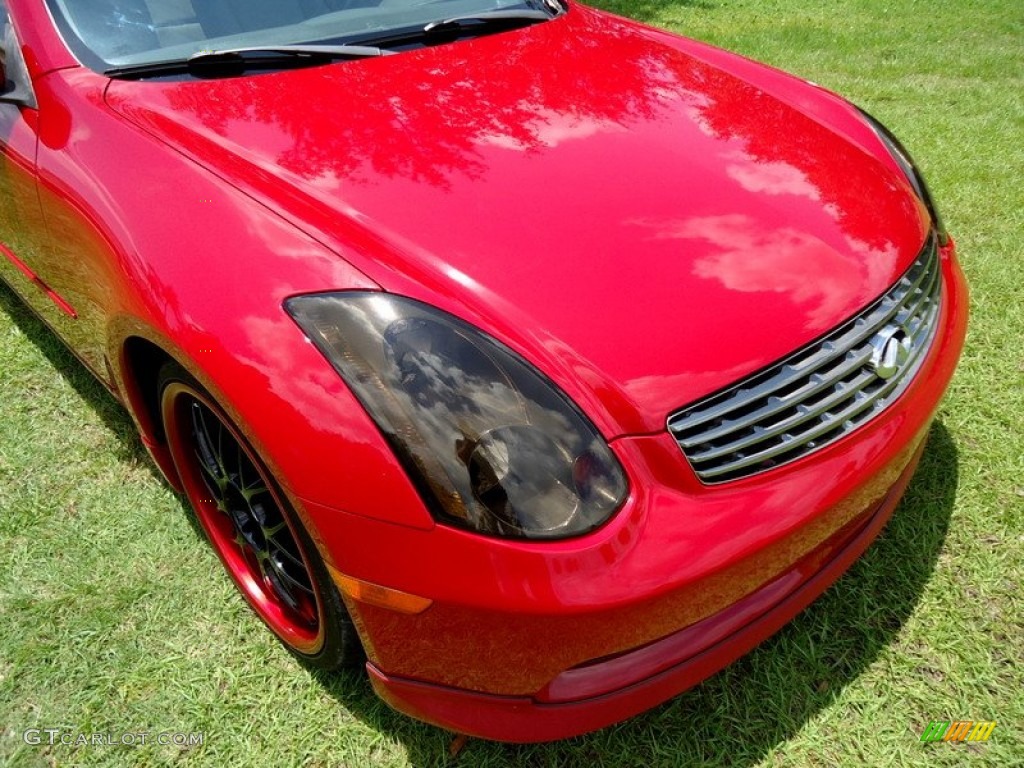 2005 G 35 Coupe - Laser Red / Wheat photo #26