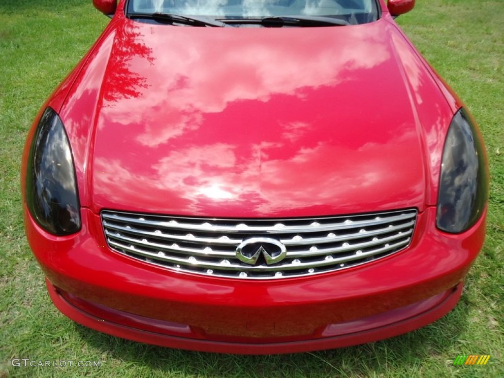 2005 G 35 Coupe - Laser Red / Wheat photo #33
