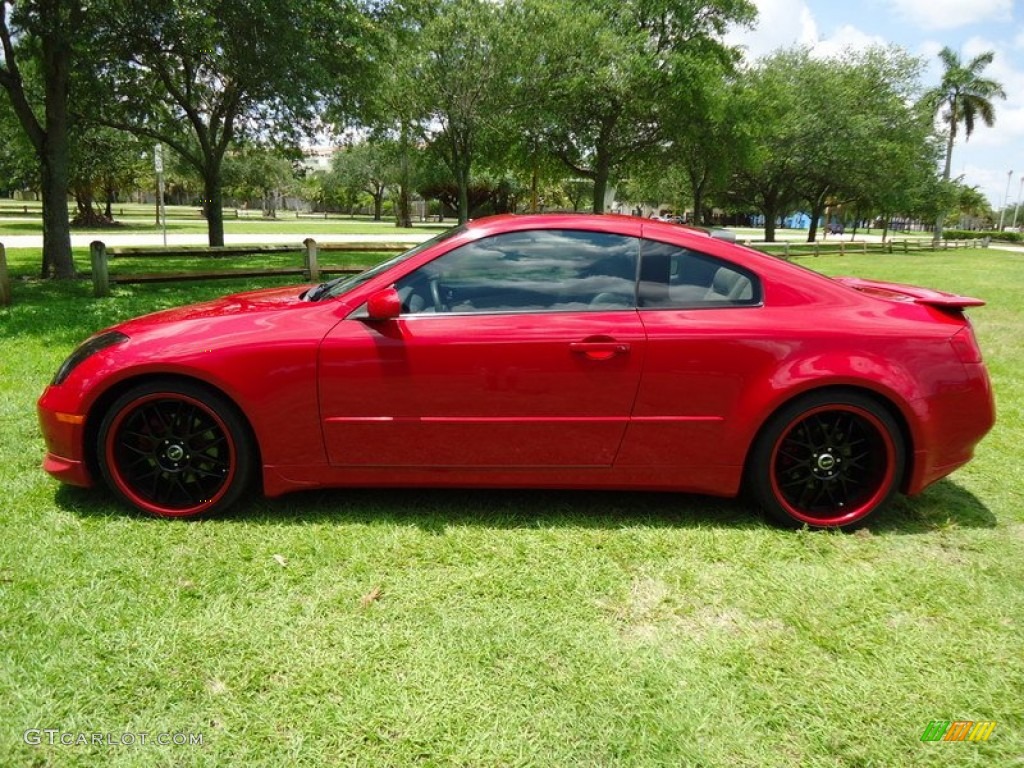2005 G 35 Coupe - Laser Red / Wheat photo #39