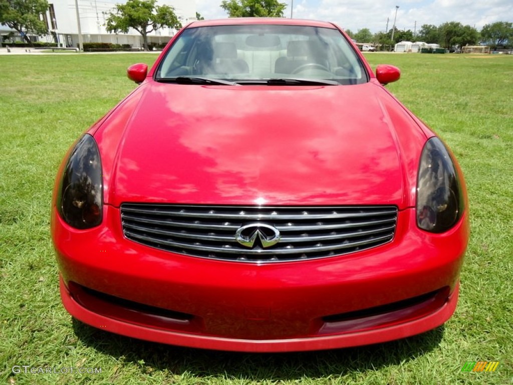 2005 G 35 Coupe - Laser Red / Wheat photo #41