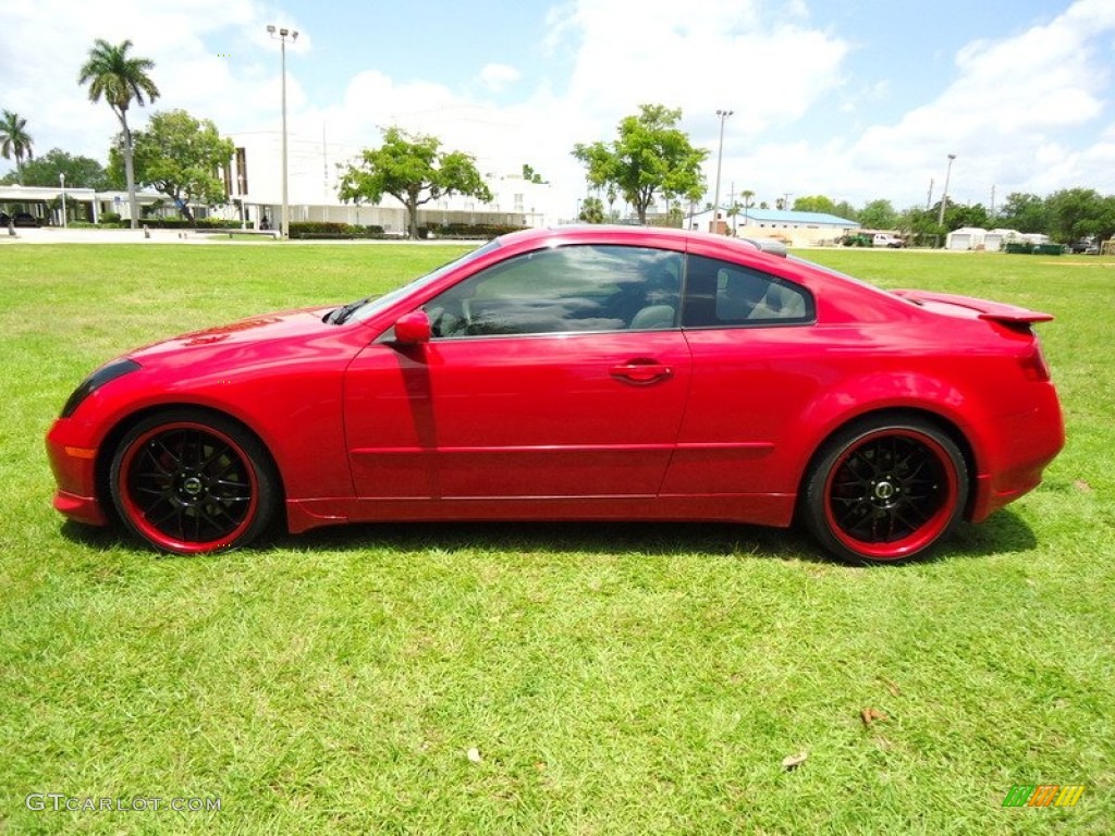 2005 G 35 Coupe - Laser Red / Wheat photo #46