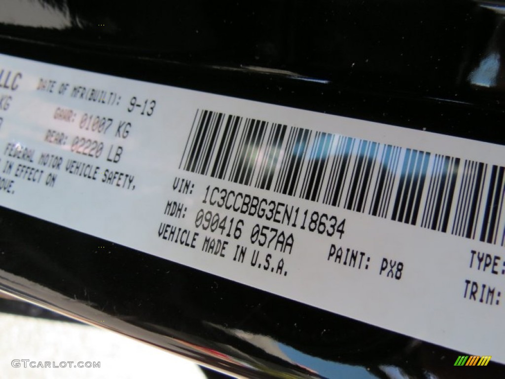 2014 200 Color Code PX8 for Black Clear Coat Photo #86017970