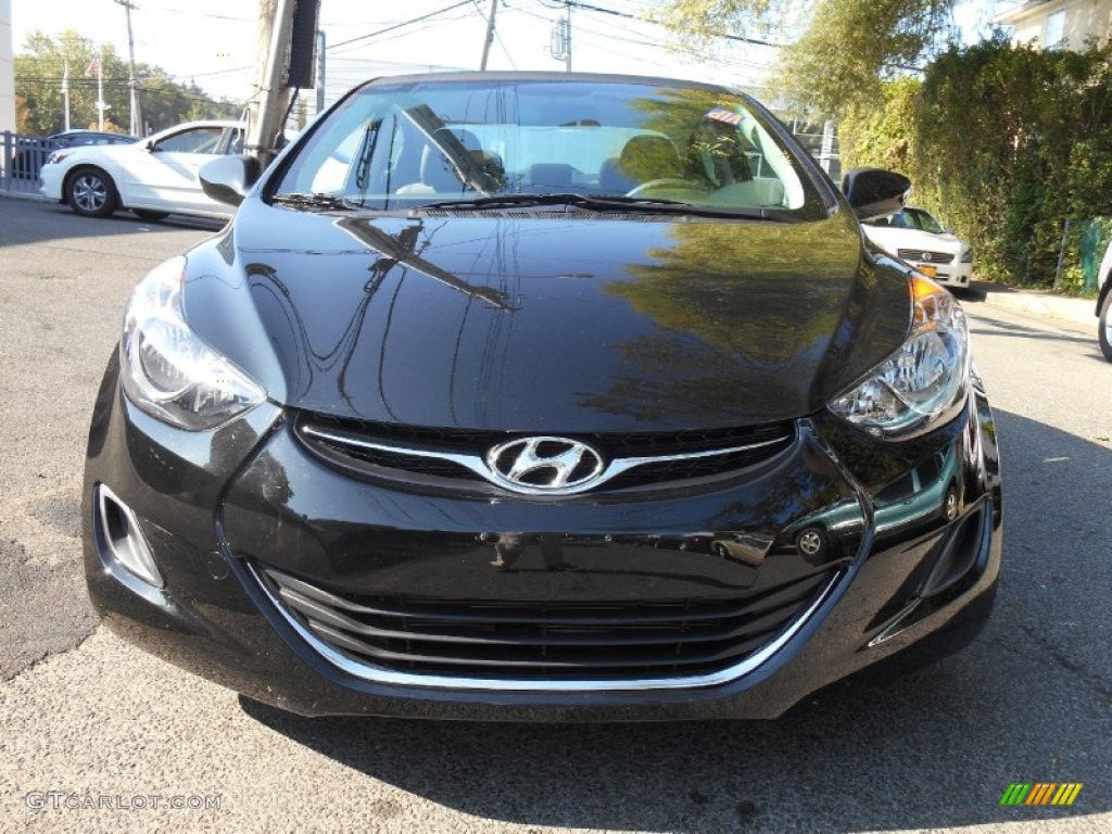 2013 Elantra GLS - Midnight Black / Gray photo #2