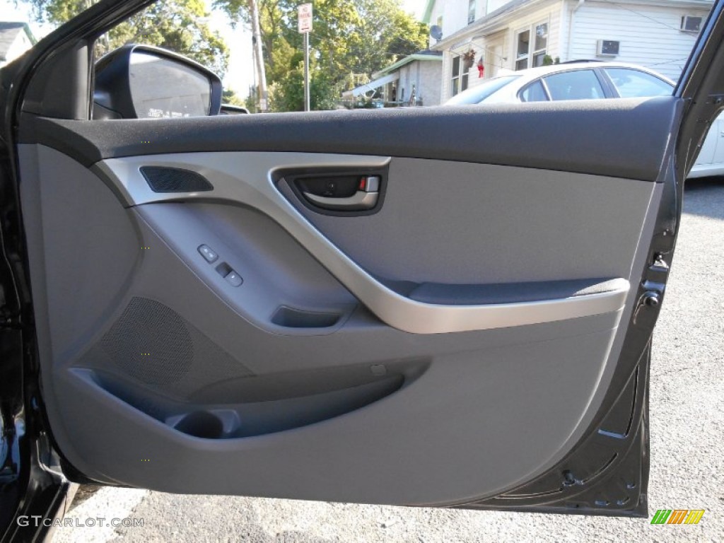 2013 Elantra GLS - Midnight Black / Gray photo #9