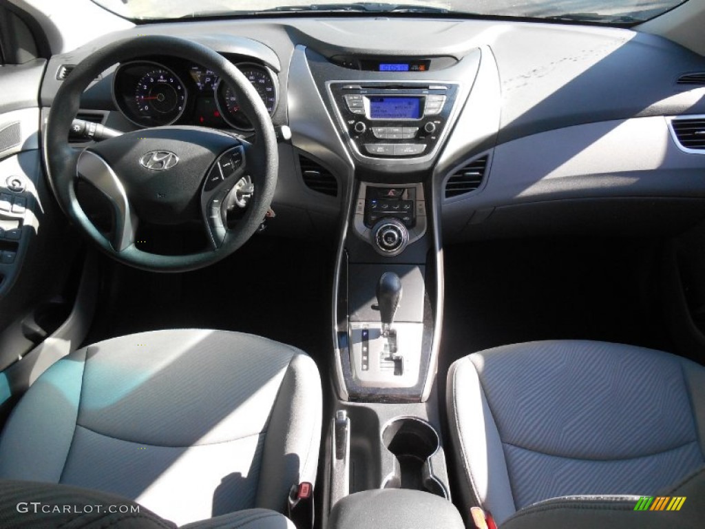 2013 Elantra GLS - Midnight Black / Gray photo #14
