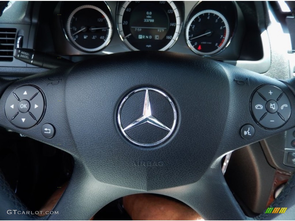 2010 Mercedes-Benz C 300 Luxury Black Steering Wheel Photo #86021411