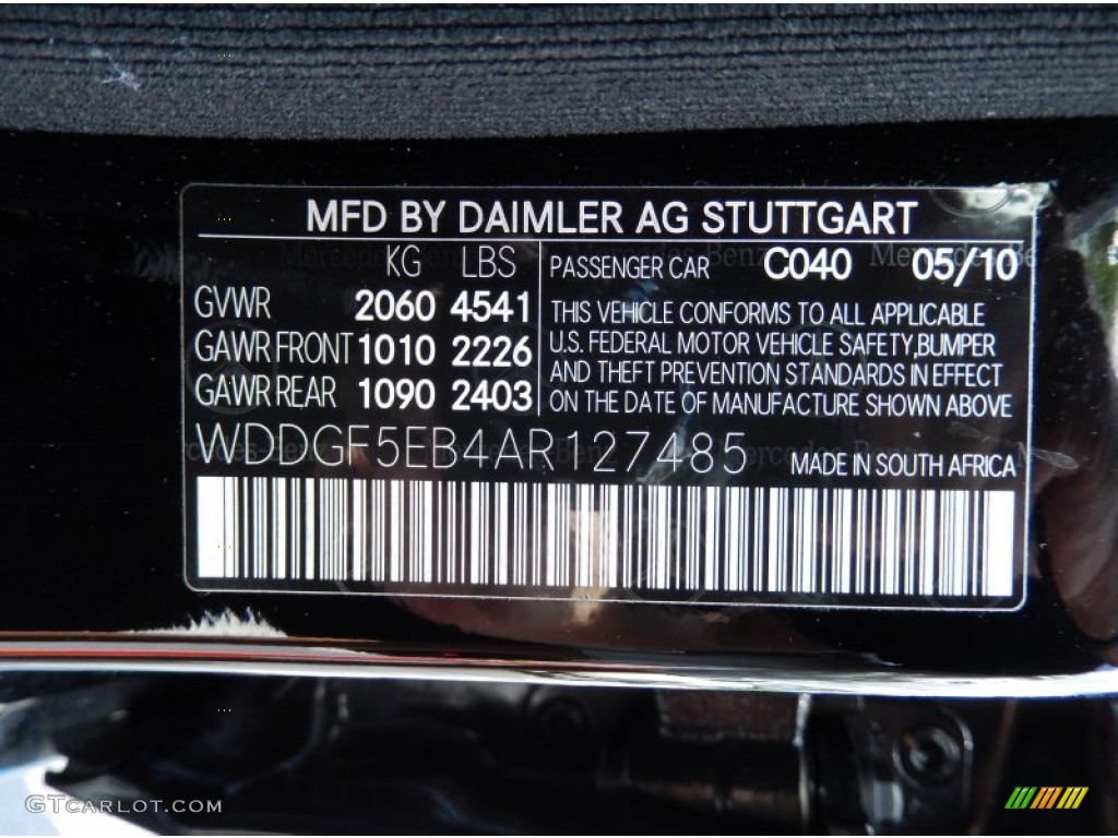 2010 C Color Code 040 for Black Photo #86021474