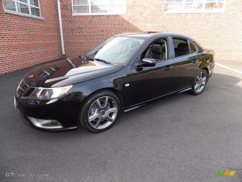 Jet Black Metallic 2008 Saab 9-3 Turbo X Sport Sedan Exterior Photo #86022005