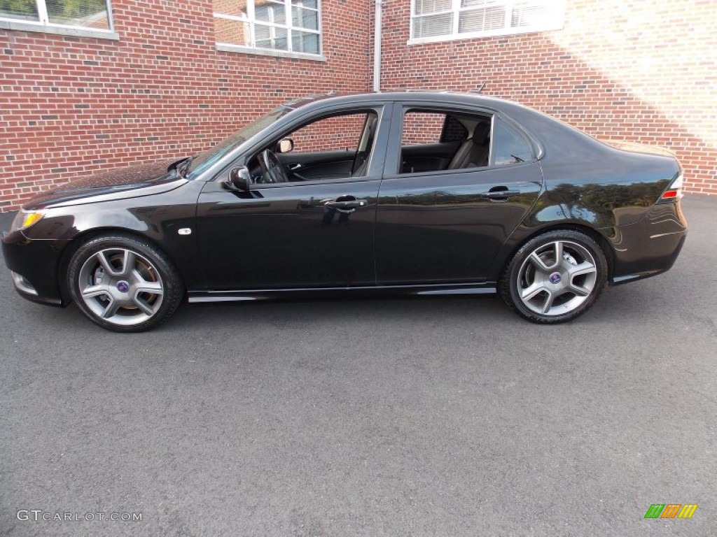 2008 9-3 Turbo X Sport Sedan - Jet Black Metallic / Black photo #2