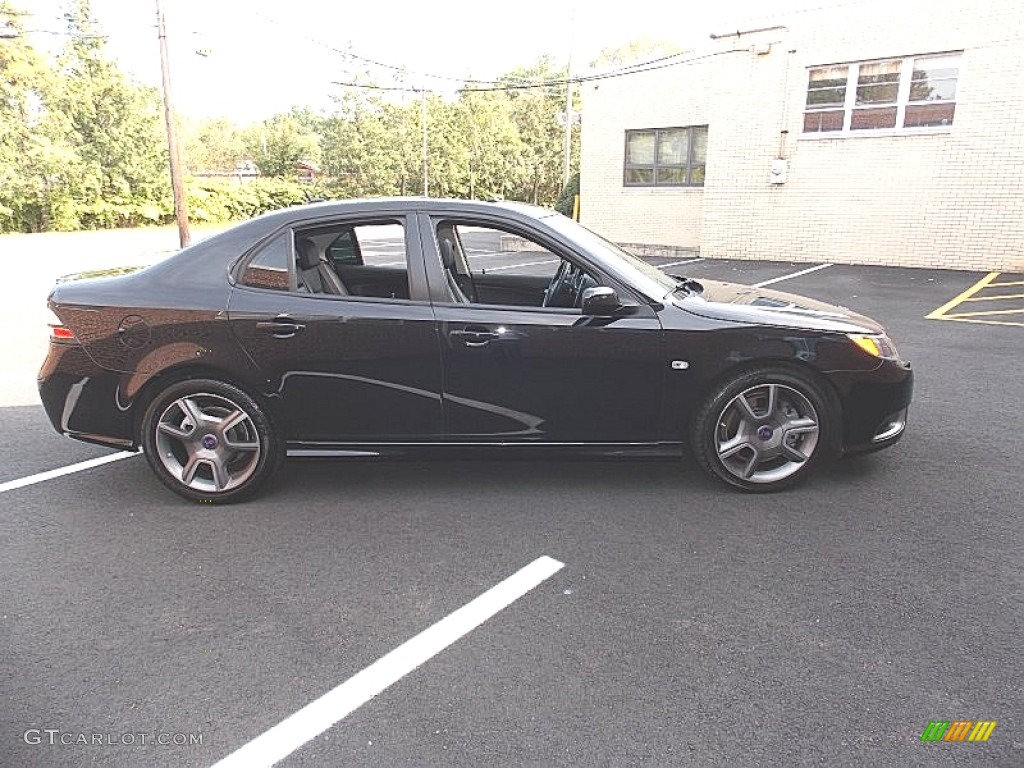 2008 9-3 Turbo X Sport Sedan - Jet Black Metallic / Black photo #4