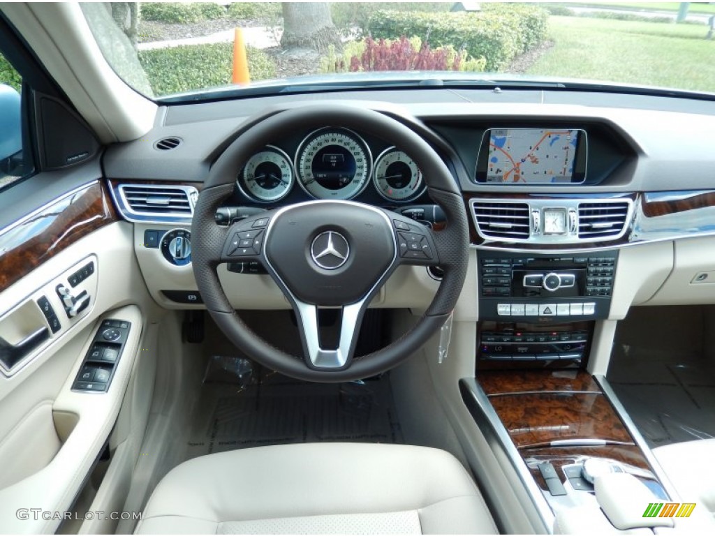 2014 Mercedes-Benz E E250 BlueTEC Sedan Silk Beige/Espresso Brown Dashboard Photo #86023223
