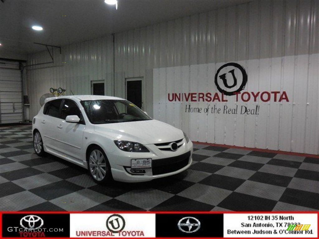 2008 MAZDA3 MAZDASPEED Sport - Rally White / MAZDASPEED Black photo #1