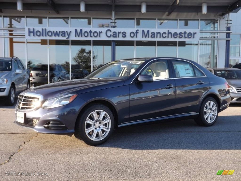 2014 E 350 4Matic Sedan - Indigo Blue Metallic / Silk Beige/Espresso Brown photo #1