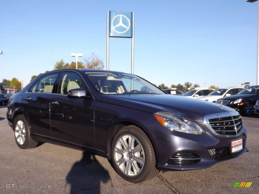 2014 E 350 4Matic Sedan - Indigo Blue Metallic / Silk Beige/Espresso Brown photo #3