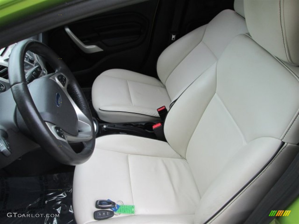 2011 Fiesta SEL Sedan - Lime Squeeze Metallic / Light Stone/Charcoal Black Cloth photo #9