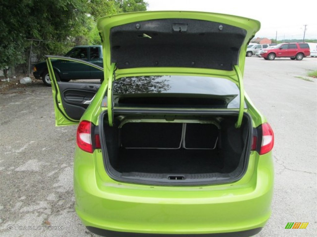 2011 Fiesta SEL Sedan - Lime Squeeze Metallic / Light Stone/Charcoal Black Cloth photo #14