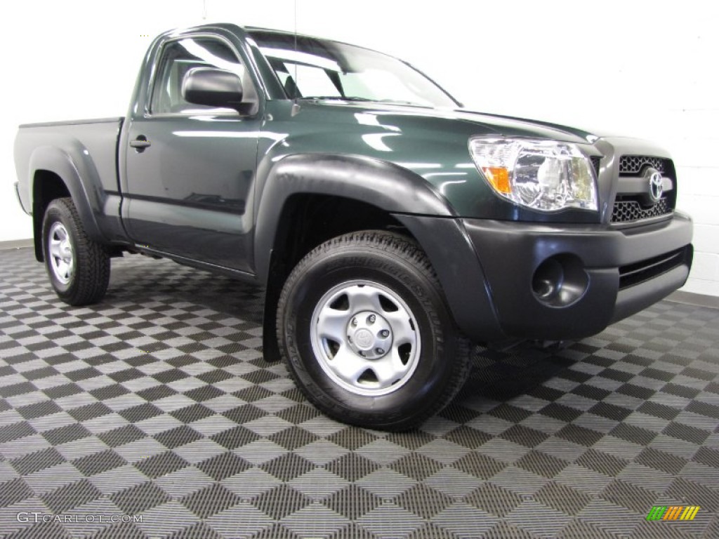 2011 Tacoma Regular Cab 4x4 - Timberland Green Mica / Graphite Gray photo #1