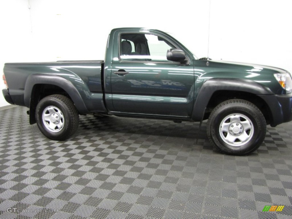 2011 Tacoma Regular Cab 4x4 - Timberland Green Mica / Graphite Gray photo #3