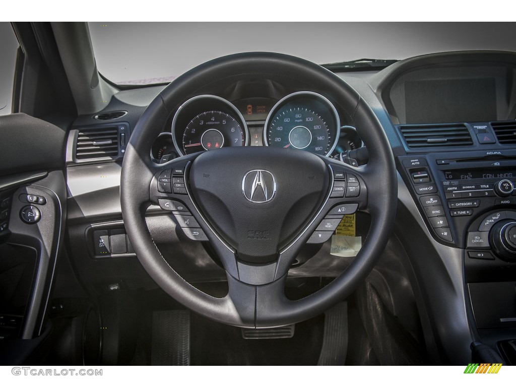 2012 Acura TL 3.5 Technology Ebony Steering Wheel Photo #86039322