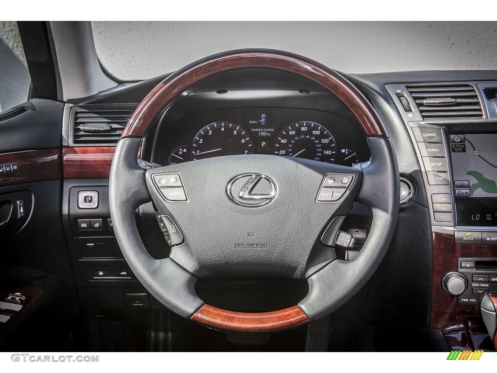 2010 Lexus LS 460 Black Steering Wheel Photo #86041647