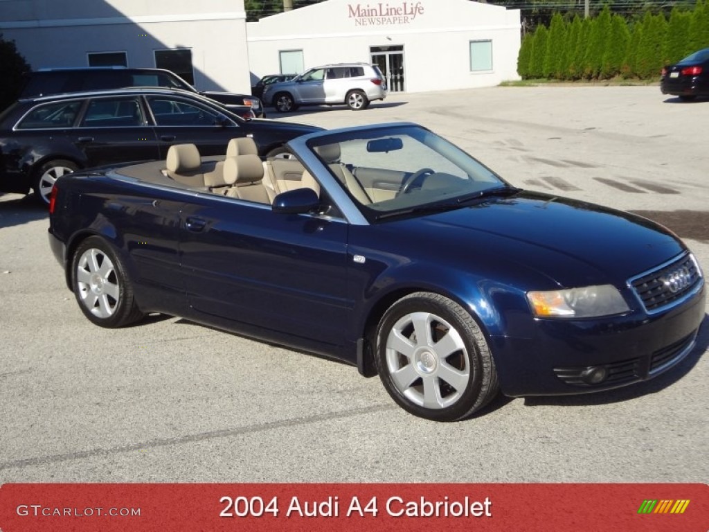 2004 A4 1.8T Cabriolet - Moro Blue Pearl Effect / Beige photo #1
