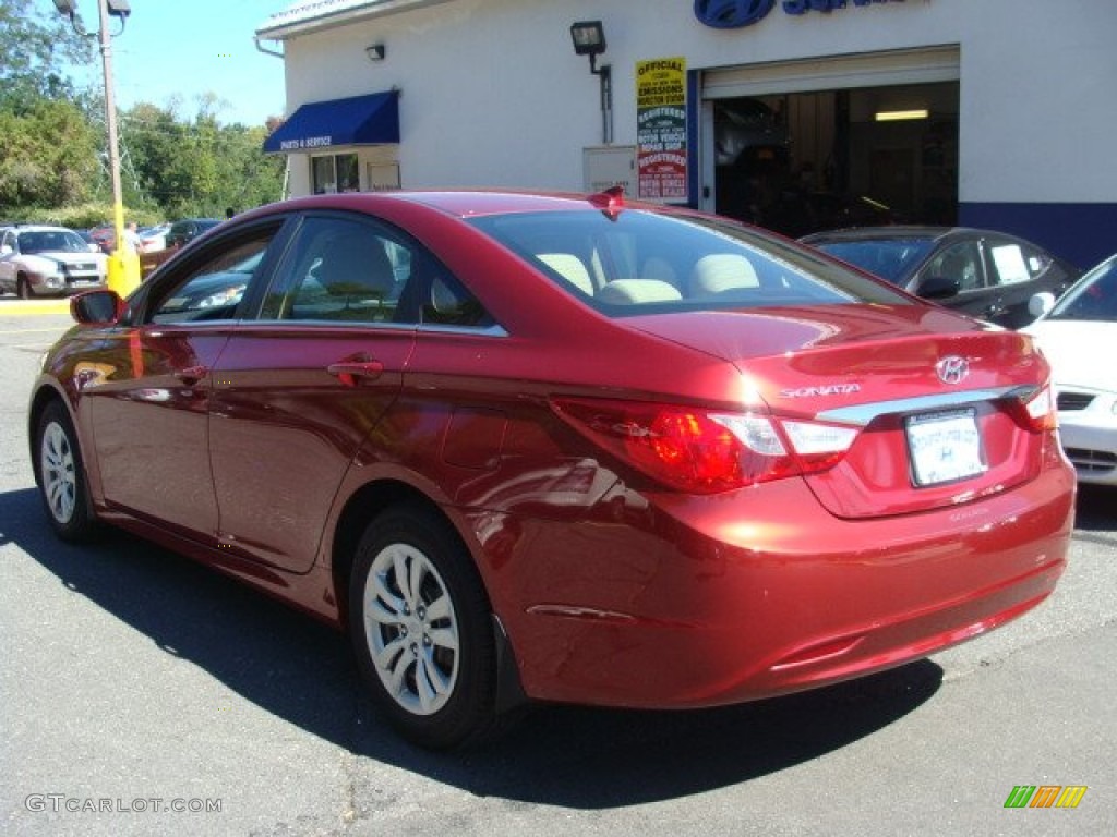 2012 Sonata GLS - Sparkling Ruby Red / Camel photo #6
