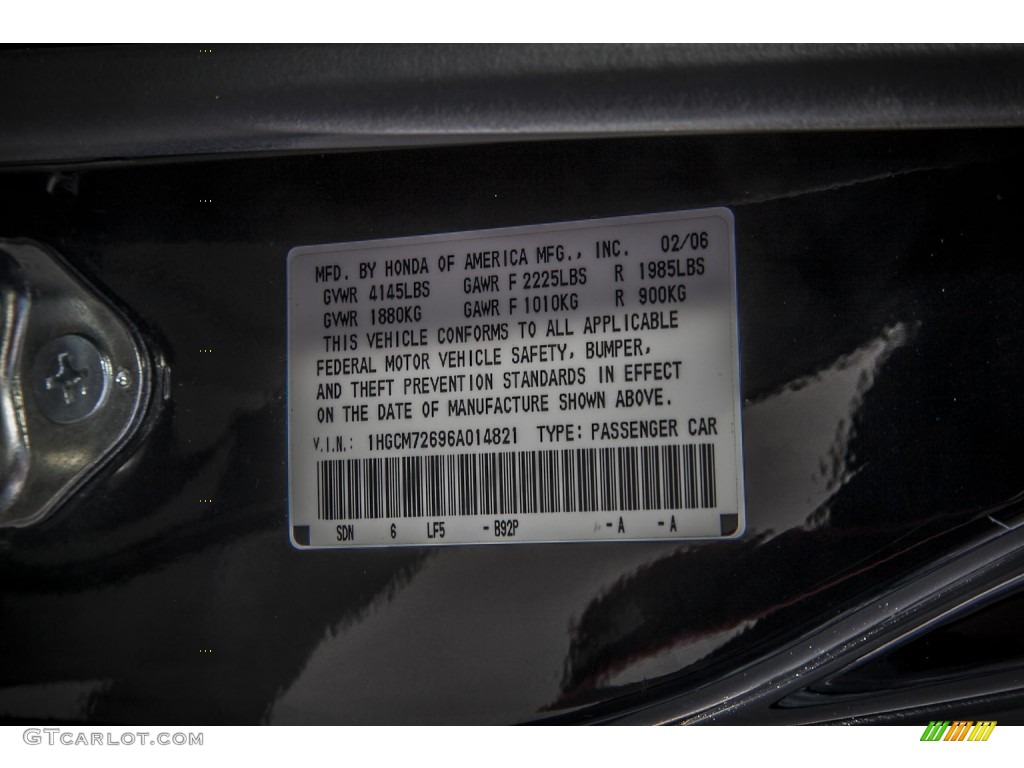 2006 Accord EX-L Coupe - Nighthawk Black Pearl / Black photo #19