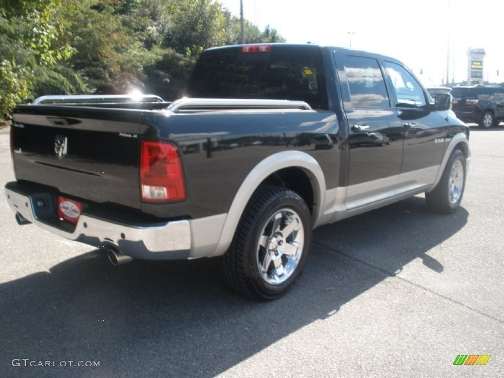 2010 Ram 1500 Laramie Crew Cab - Brilliant Black Crystal Pearl / Dark Slate Gray photo #8