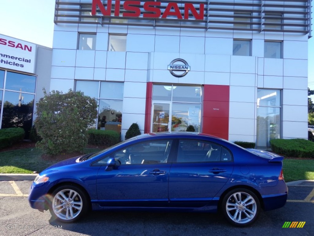 2007 Civic Si Sedan - Fiji Blue Metallic / Black photo #2